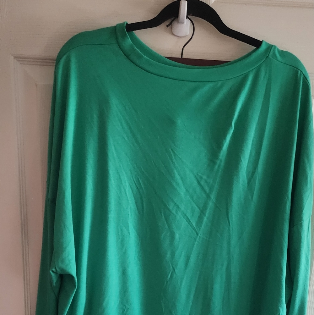 Bright Teal Green Long Sleeve Top